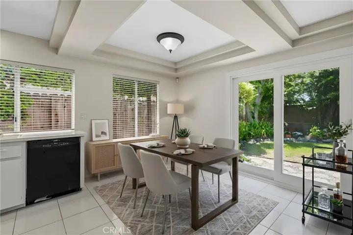 Family Room with slider to back yard - virtually staged