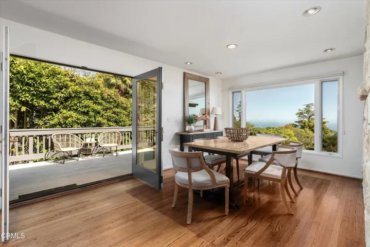 dining room and deck