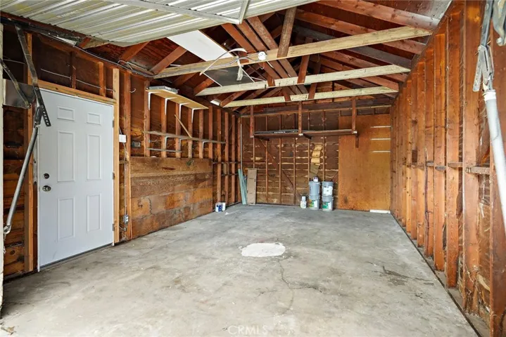 Inside single car garage