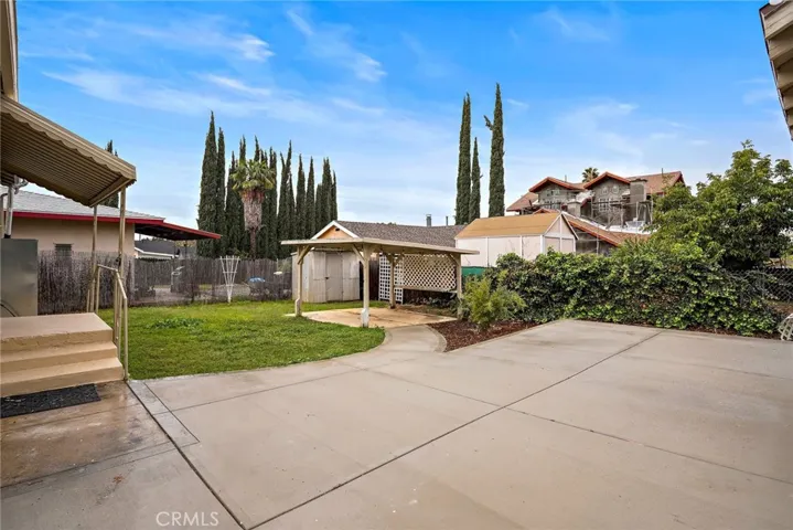 Covered concrete patio