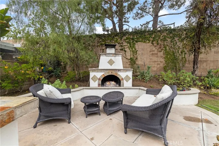 Backyard fireplace
