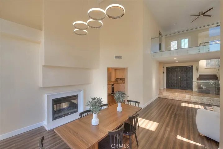 Formal Dining with dual-sided fireplace