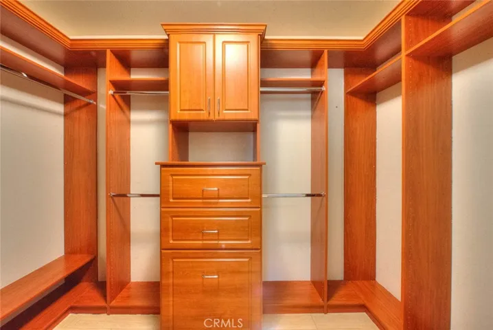 Wonderful walk-in closet with built ins