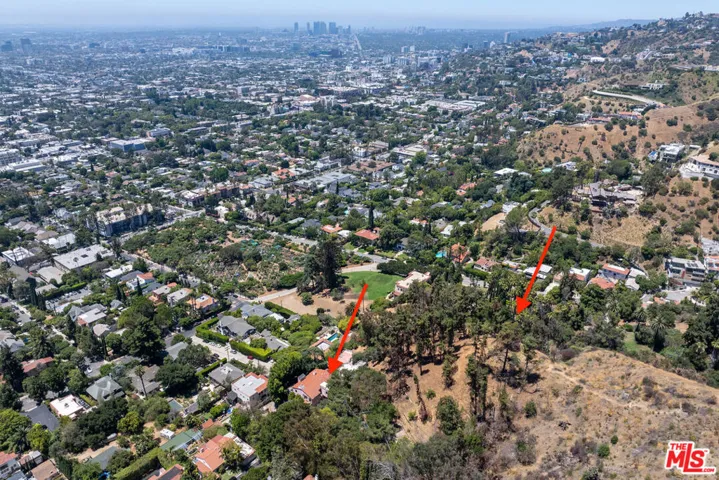 Aerial view of upper building