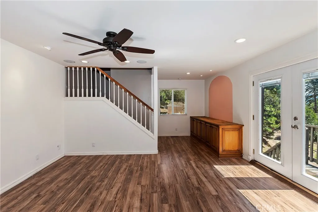 Dining room with back staircase and French door Dining room with back staircase and French door