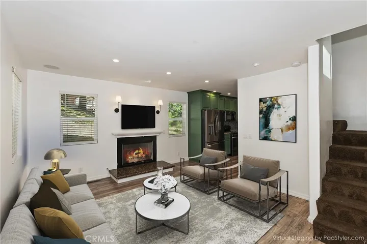 Living room digitally staged