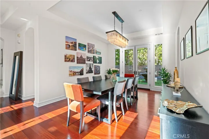 Formal Dining Room with Garden Fountain View