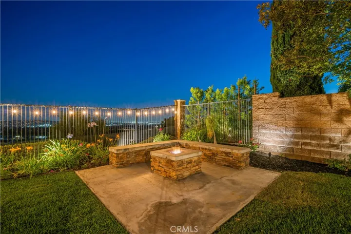 Firepit with Built-in Seating and View