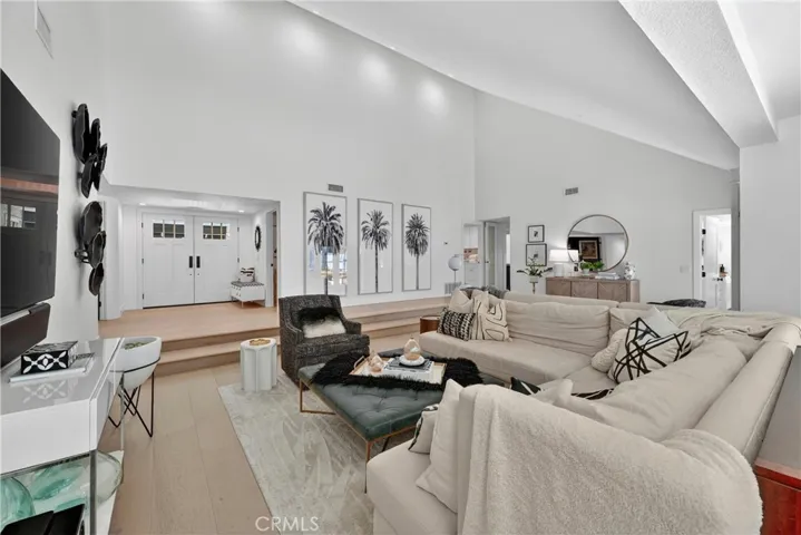 Living room facing front entry