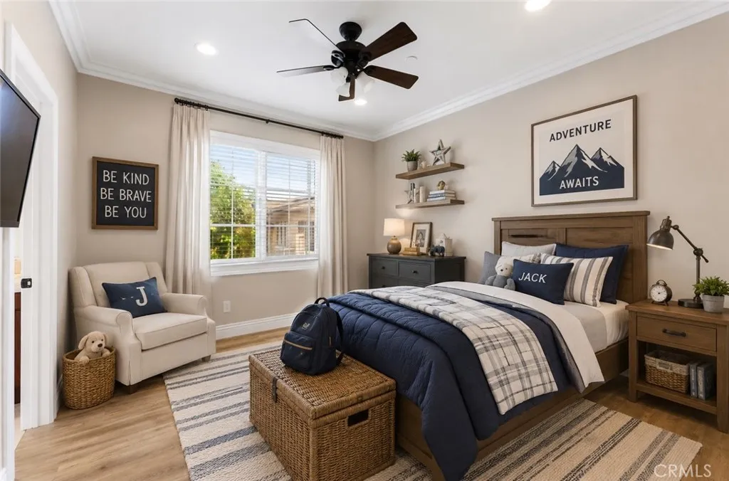 This image has been virtually staged to illustrate the potential use and scale of the space. Furniture, décor, landscaping, and other items shown are computer-generated and are not included with the property. Buyers are advised to inspect the property in person to verify its current condition and features.