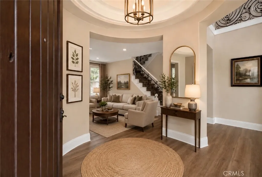 This image has been virtually staged to illustrate the potential use and scale of the space. Furniture, décor, landscaping, and other items shown are computer-generated and are not included with the property. Buyers are advised to inspect the property in person to verify its current condition and features.