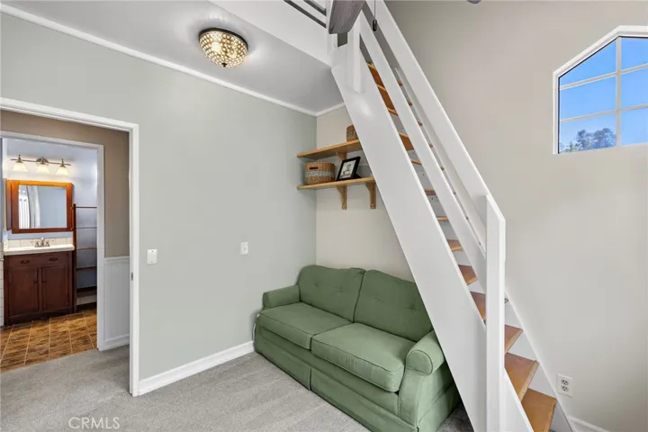 Current sitting room option with a loft.