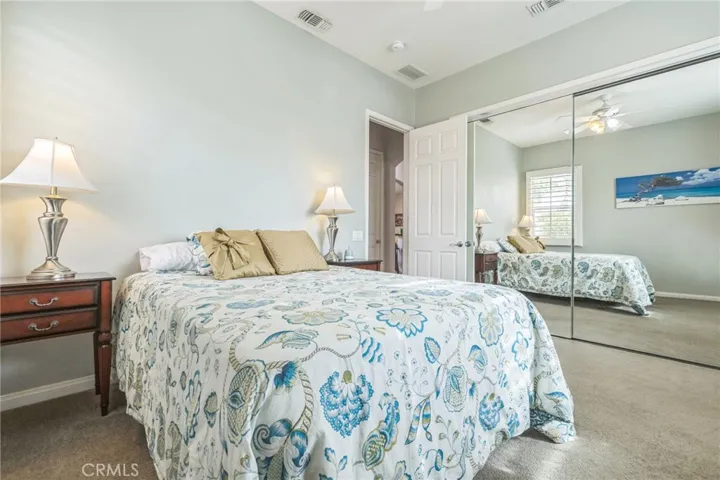 Pretty mirrored doors on the large closet.