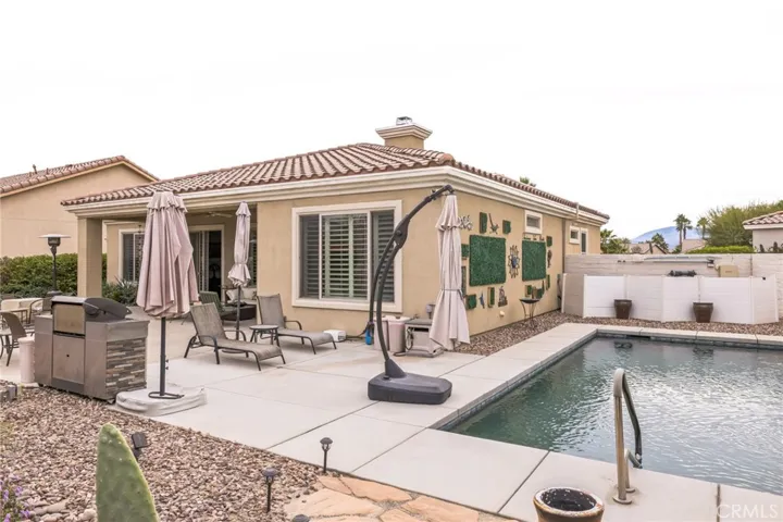 One last look at the sparking pool and expansive patio.