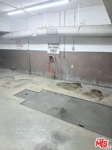 car wash area in garage