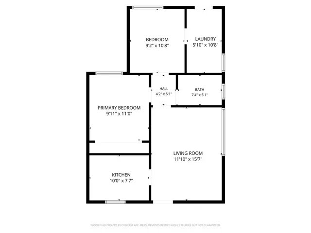 UNIT 2 // 1 BED AND 1 BATH: 638 sqft