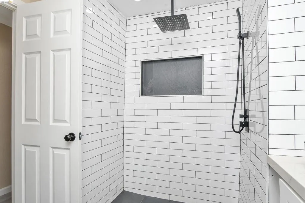 Bathroom with tiled shower