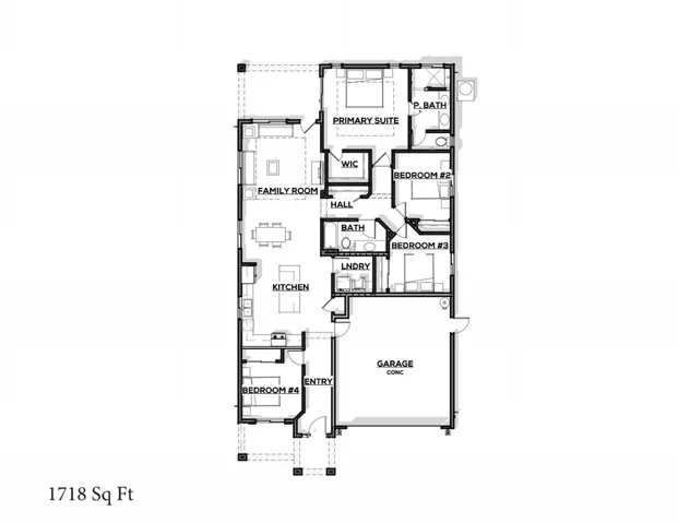 Front bedroom is converted into a den with double glass doors. Also changing the island to be a peninsula.