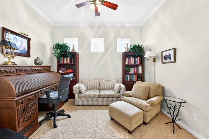 Den with Ceiling Fan