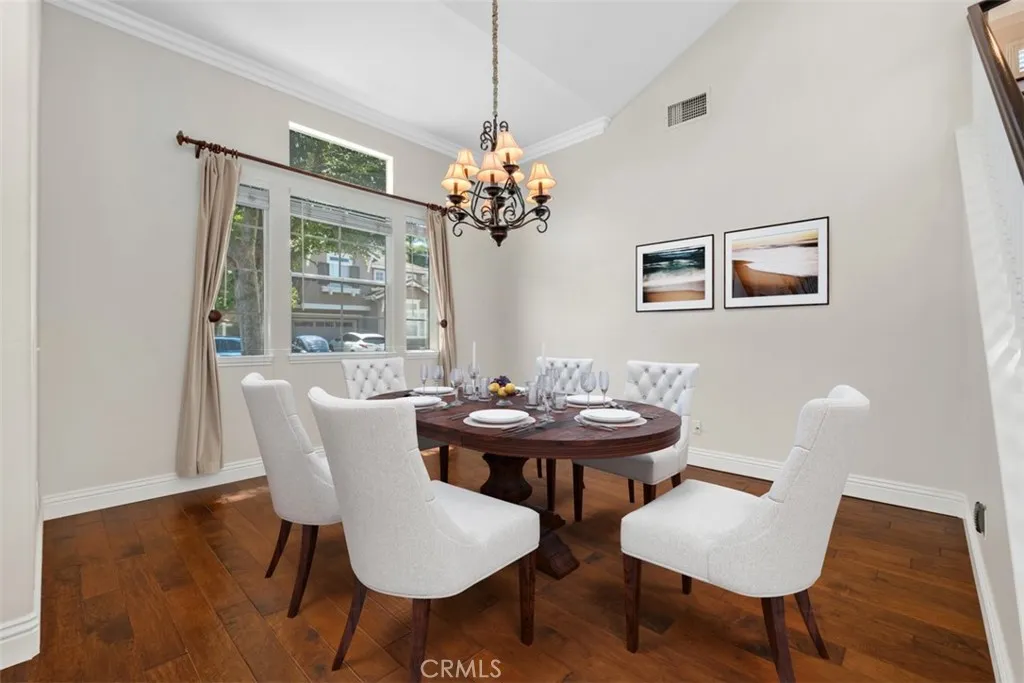 Virtually staged dining room.