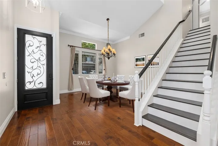 Virtually staged dining room.