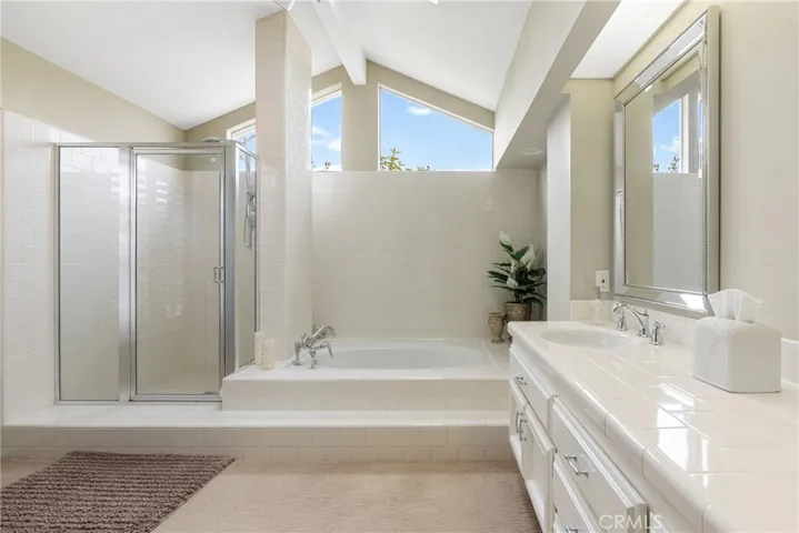 Primary Bathroom with soaking tub and separate shower!