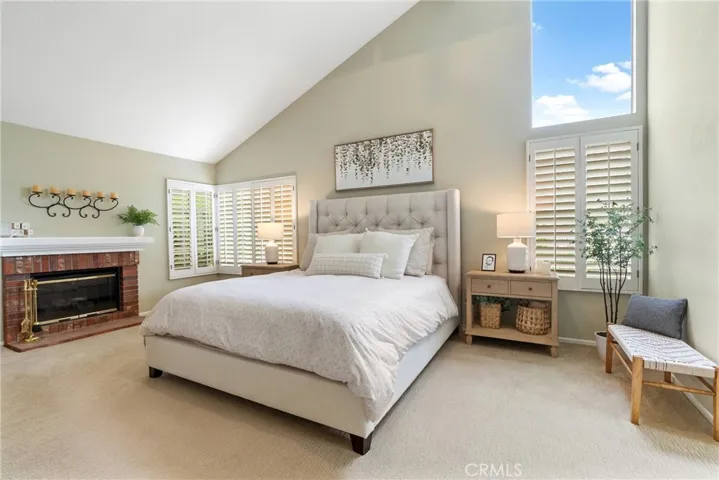Primary Bedroom with lovely fireplace!