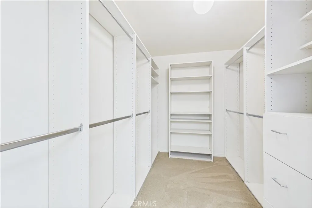 Large walk-in closet with organizers
