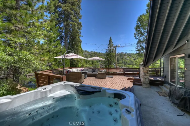 Spa in backyard