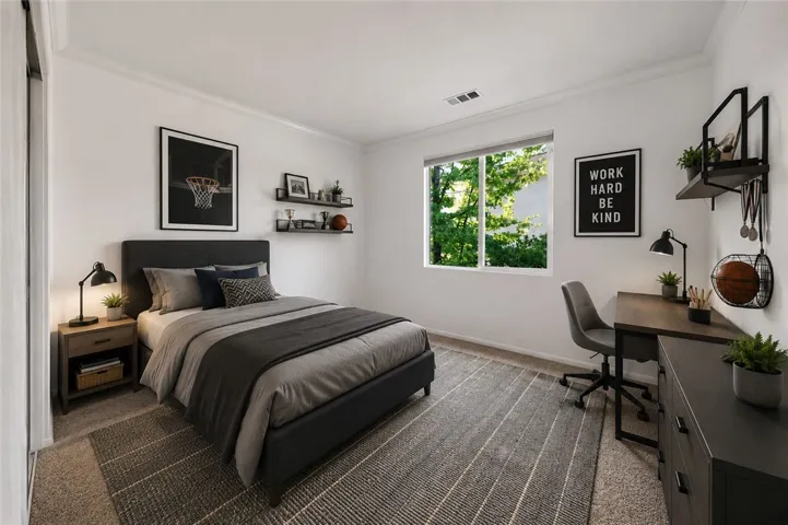Virtually staged bedroom