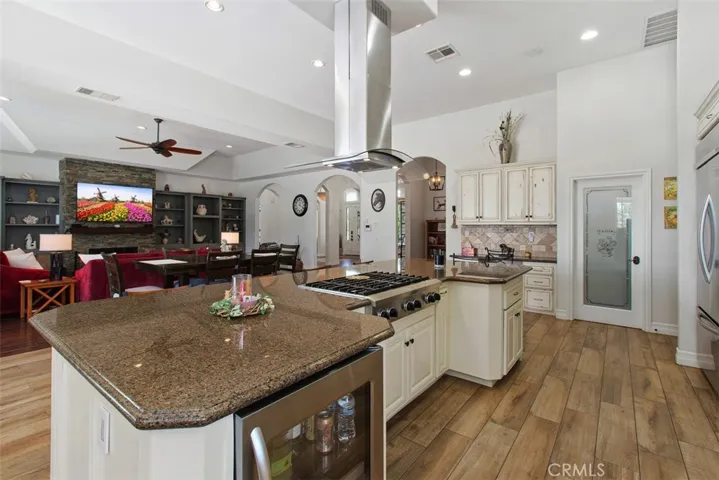 Chef's kitchen open to family room