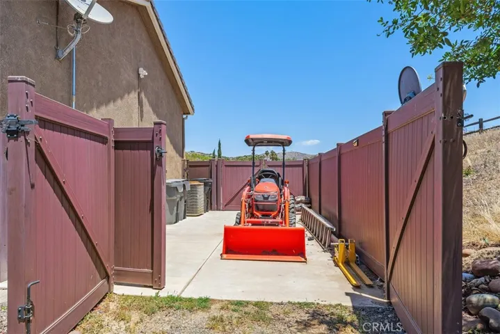 Tractor storage area