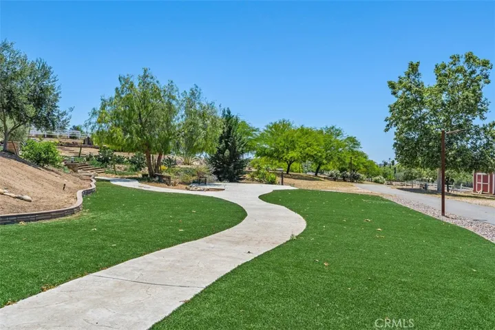 Walking path to sitting/gathering area