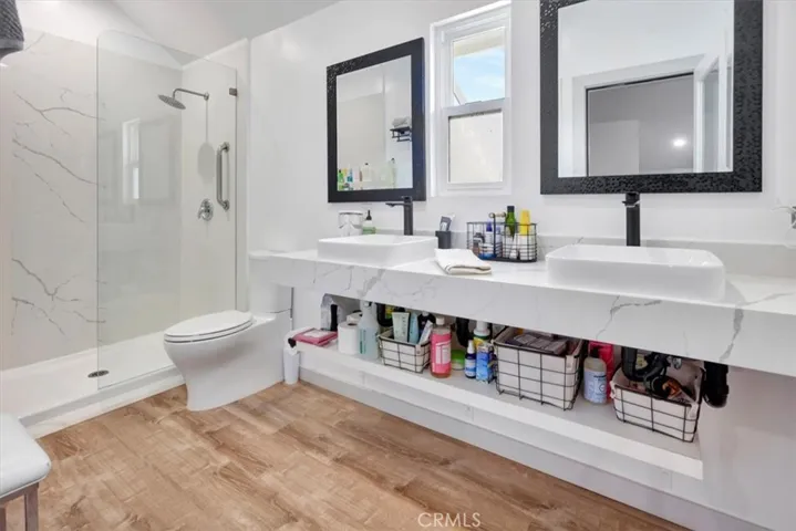 Primary upstairs bath, which would be shared if the office were to be used as a bedroom.