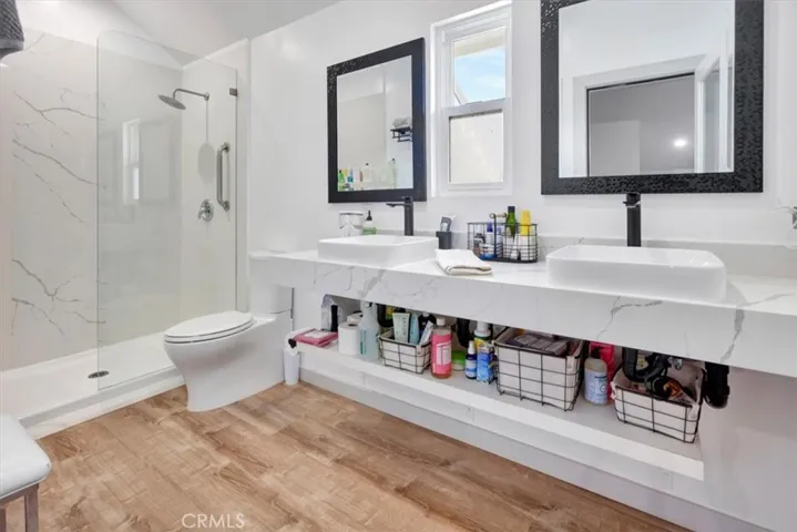 Primary upstairs bath, which would be shared if the office were to be used as a bedroom.