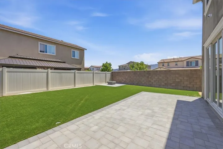 Backyard with a firepit