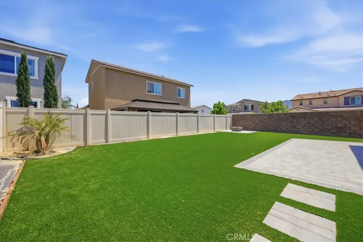 Backyard with firepit
