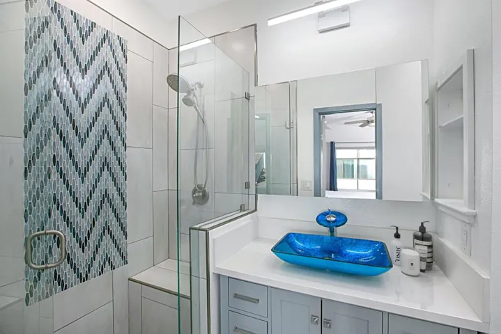 Virtually Staged Primary Bathroom Ensuite with Pri