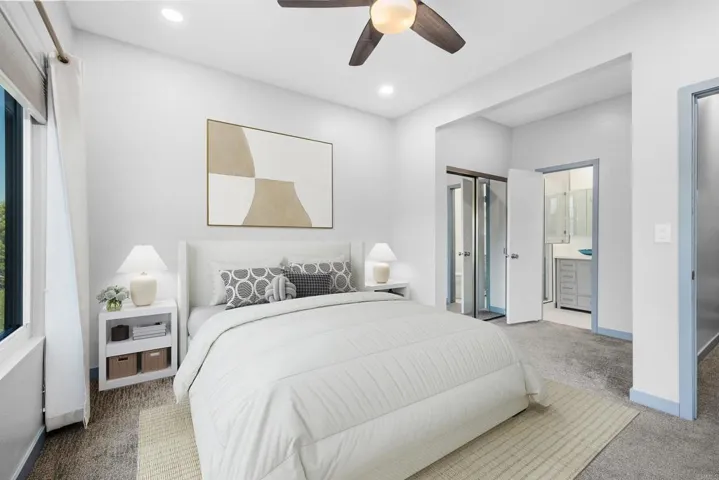 Virtually staged Primary Bedroom