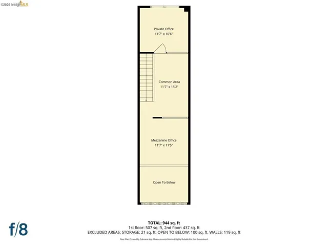 Second level floor plan
