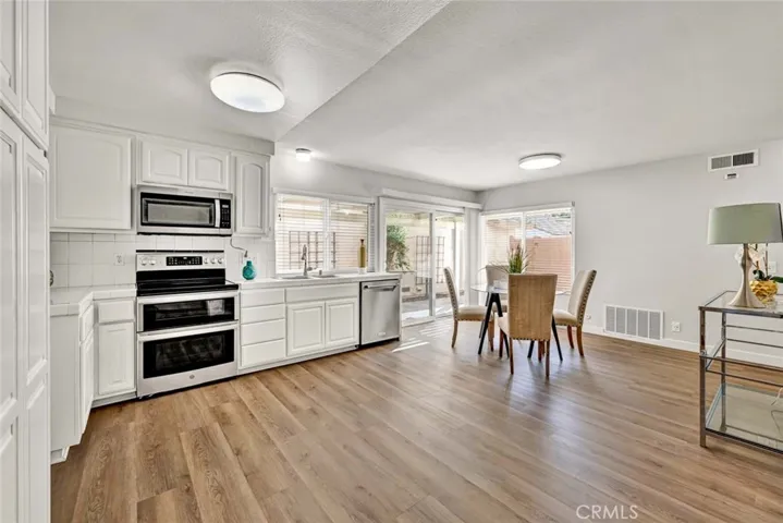 Spacious kitchen with stainless steel appliances