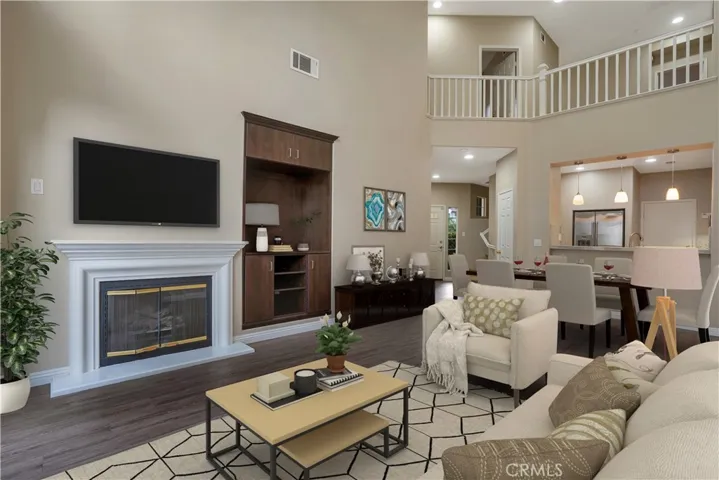 Living room virtually staged