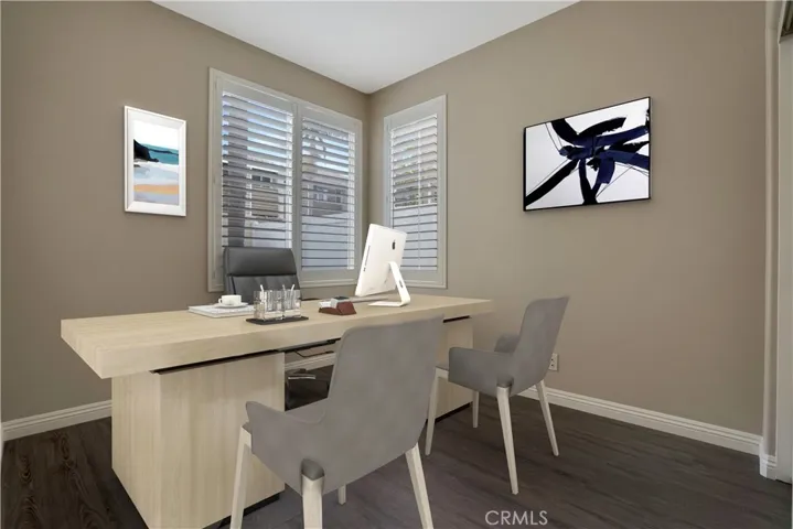 Downstairs bedroom virtually staged