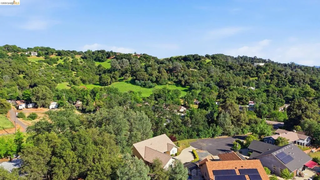 Bird's eye view of a heavily wooded area