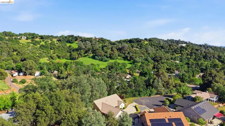 Bird's eye view of a heavily wooded area