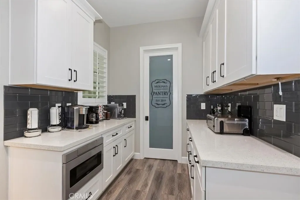 Coffee bar and pantry view