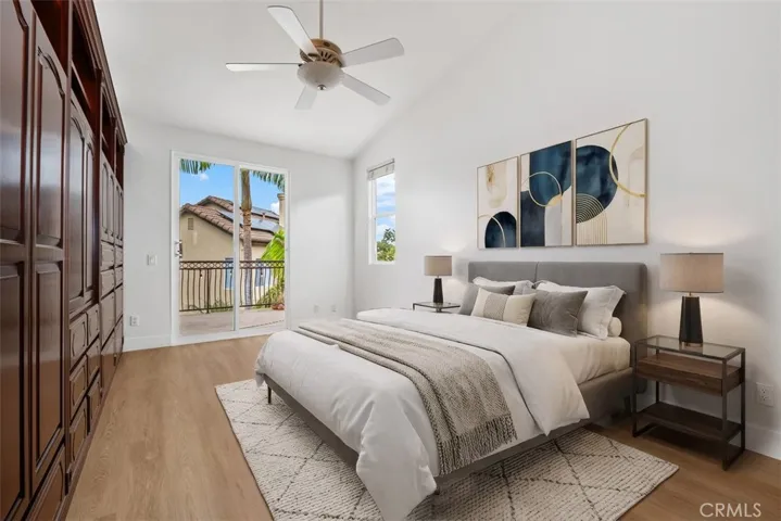 Virtually staged Primary bedroom.