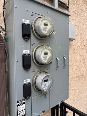 three separate electric meters
