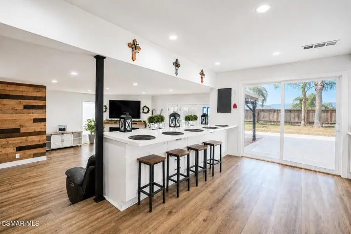 Kitchen facing living