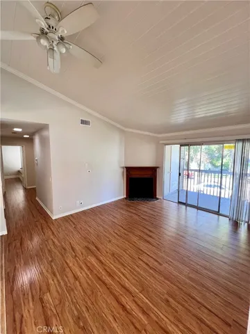Living room with fireplace